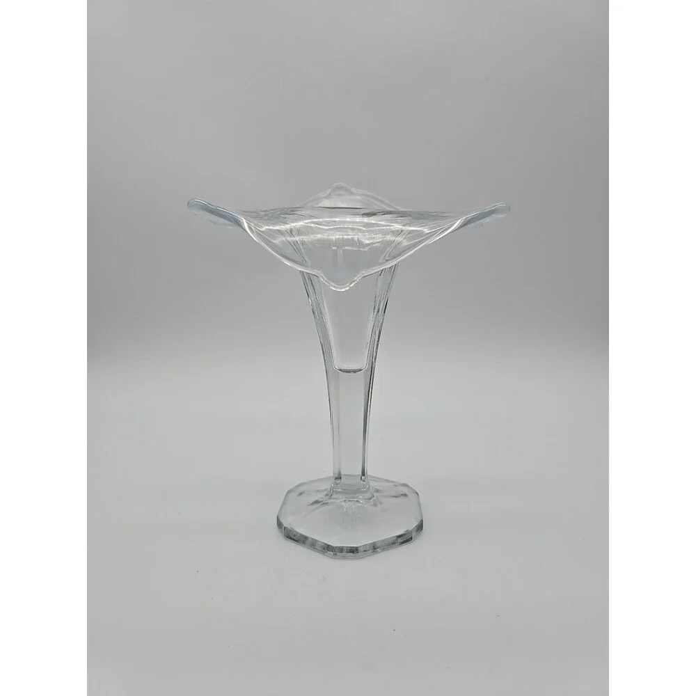 Jack in the Pulpit Clear Art Glass Vase